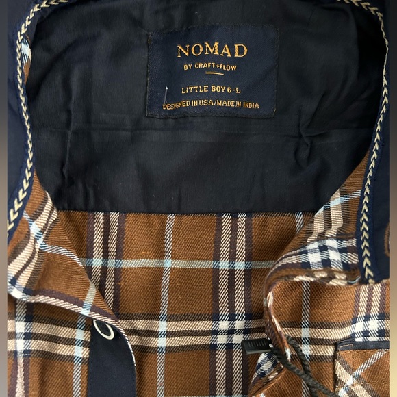 NOMAD By Craft +  Flow Boys Flannel Button Down. - Picture 3 of 5
